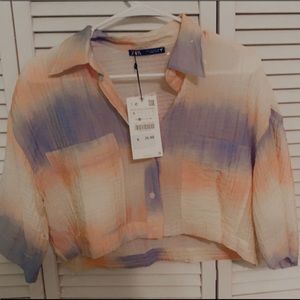 Zara crop top shirt